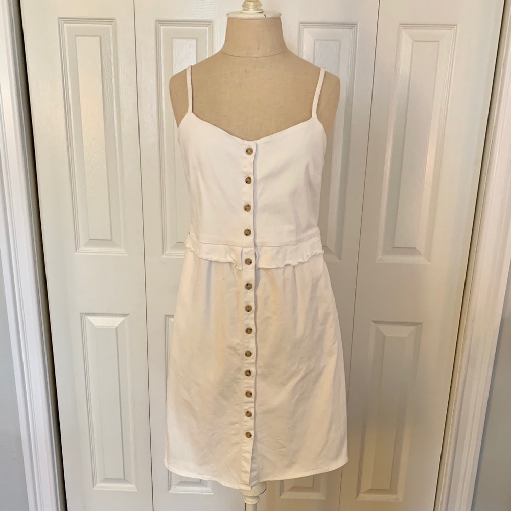 Loup white mid-length button-down dress